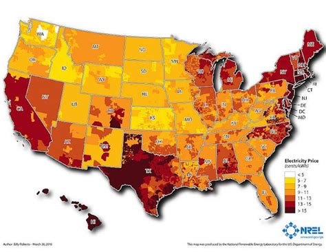 Map Of U S Residential Electricity Prices