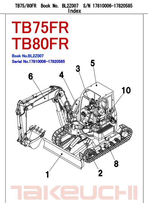 Takeuchi Excavator Tb Fr Parts Workshop Operators Manual Fr En