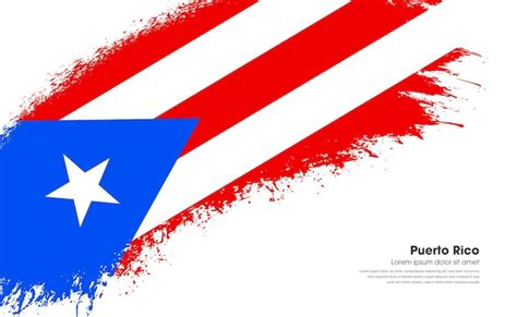 Premium Vector Flag Of Puerto Rico Country On Curve Style Grunge