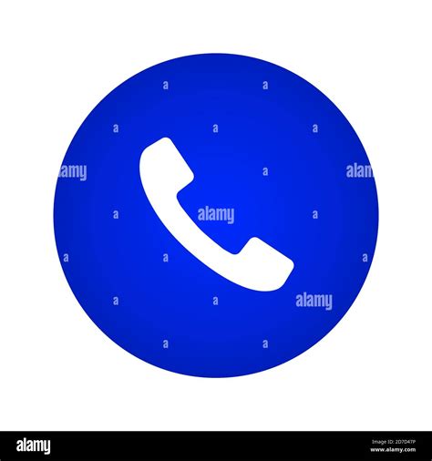 Call Icon Call Button On A Blue Gradient Circle Shape Stock Vector