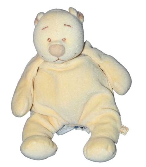 Peluche Doudou Ours Tonton Jaune Beige Clair Cr Me Noukies Noukie S H Cm