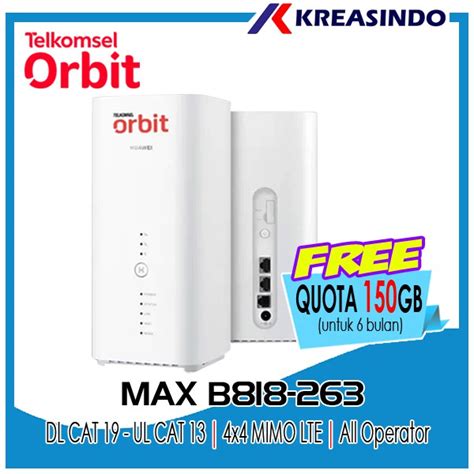 Jual Huawei B818 263 Modem Router Wifi Telkomsel Orbit Max 150GB Resmi