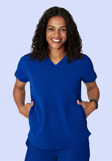 Oversized V Neck Top Galaxy Blue Mandala Scrubs