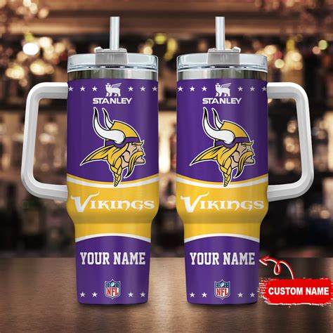 Minnesota Vikings NFL Custom Stanley Quencher 40oz Stainless Steel