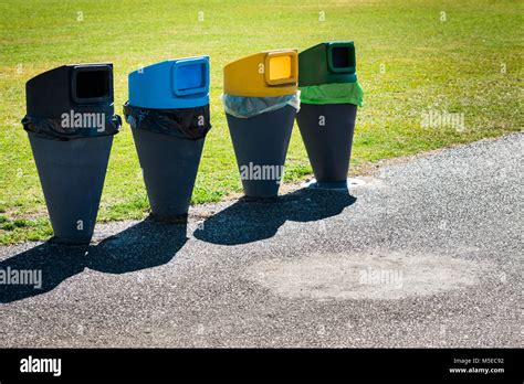 Bins For Urban Solid Waste All Of The Recycling Colors Plus The