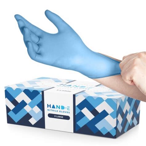 Hand E Disposable Nitrile Medical Exam Gloves Blue 200 Count Subtle Box For Home Use Xl