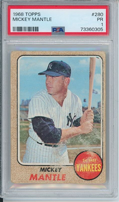 Topps Mickey Mantle Psa New York Yankees Hof Ebay