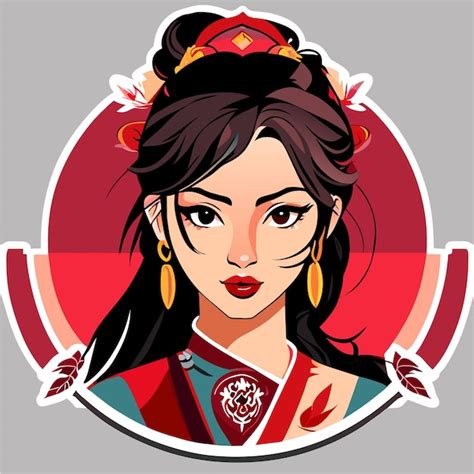 Premium Vector Pretty Chinese Girl In Mandarin Gown With Chinese New