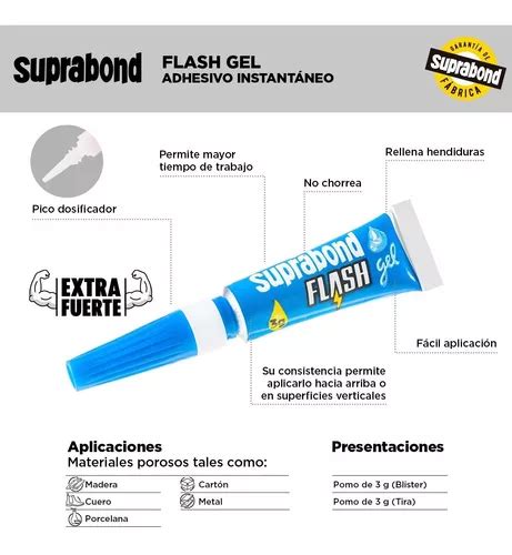 Adhesivo Instantáneo Suprabond Flash Gel Extra Fuerte en venta en La