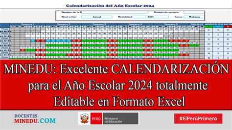 Minedu Excelente CalendarizaciÓn Para El Año Escolar 2024 Totalmente