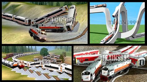 Trains Train Compilations Over Strange Tracks Train Simulator Youtube