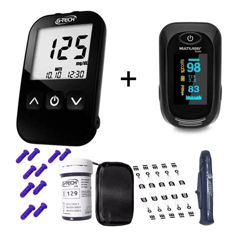 Kit Aparelho Medidor De Glicose Lite Saturimetro Multi Hc Shopee