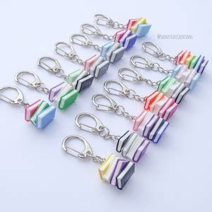 Subtle LQBTQ Pride Flag Book Keychains Lesbian Nonbinary Genderfluid Asexual Bisexual Gay