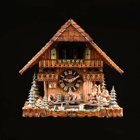 Lot A German Black Forest Cuckoo Clock Bears At Play By The Farm House By D Hones