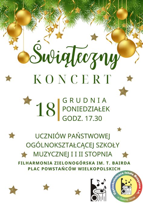 Koncert Świąteczny Państwowa Ogólnokształcąca Szkoła Muzyczna I i II