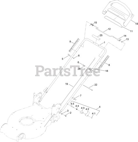 Toro 20383 Toro Super Recycler Walk Behind Mower Sn 404314000 999999999 Handle Assembly