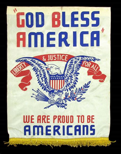 God Bless America Banner Circa 1939 1945 Bonsell Americana