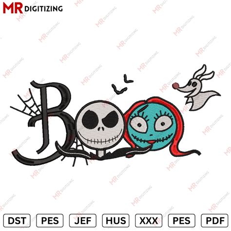 Boo Jack Sally Halloween Embroidery Design Dstpes