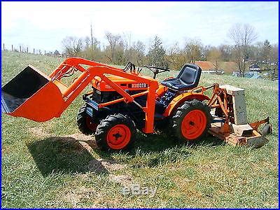 Kubota B Wd With Front End Loader And Woods Finish Mower Low