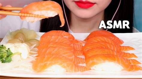 Asmr Salmon Sushi サーモン寿司 咀嚼音 연어초밥 리얼사운드 먹방 Eating Sounds No Talking