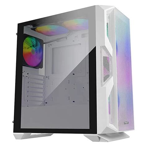 Antec Nx Rgb Tempered Glass Mid Tower E Atx Case White Nx Wh