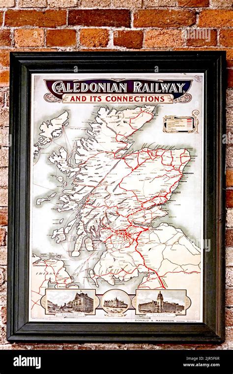 Map of the Caledonian railway Stock Photo - Alamy