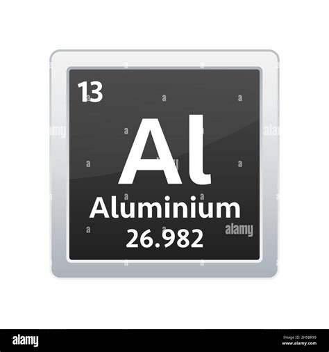 Aluminium Symbol Chemical Element Of The Periodic Table Vector Stock Illustration Stock Vector