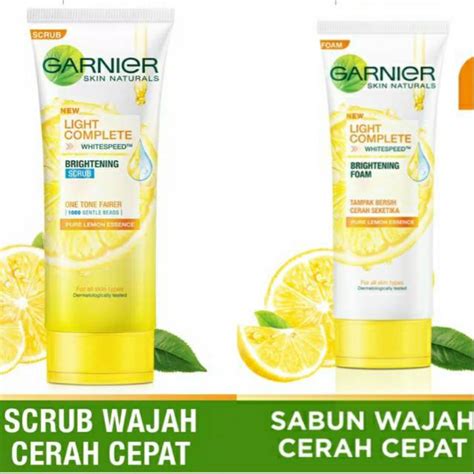 Jual GARNIER PENCUCI MUKA LIGHT COMPLETE BRIGHTENING WHITESPEED LEMON