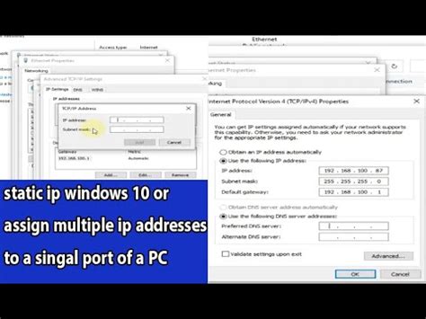 Static Ip Manual Ip Settings Windows Or Assign Multiple Ip