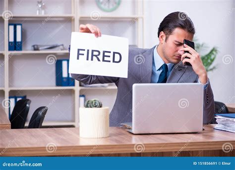 Young Male Employee Being Fired From His Work Stock Image Image Of