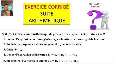 Exercice Corrig Sur Les Suites Arithm Tiques Num Riques Youtube