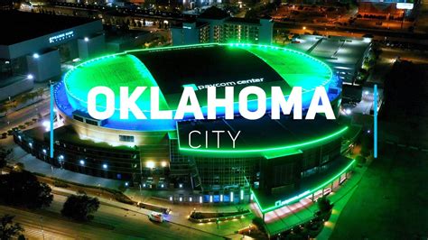 Oklahoma City By Night 4k Drone Footage Youtube