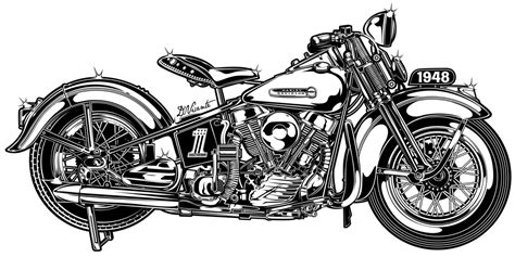 Motorcycle Illustration Harley Davidson Copyright David Vicente