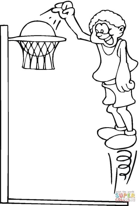 Dibujo De Jugando Al Baloncesto Para Colorear Dibujos Para Colorear