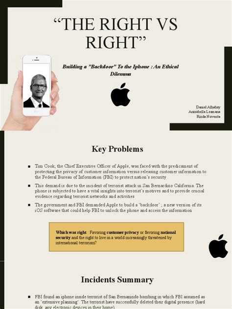 Building A "Backdoor" To The Iphone: An Ethical Dilemma | PDF | Ios ...
