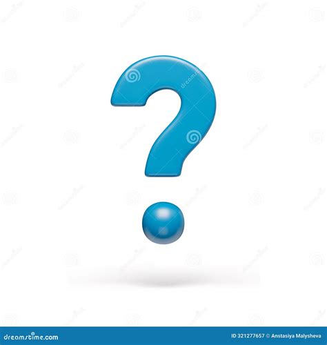 Realistic 3d Blue Question Mark Isolated On White Stock Vector