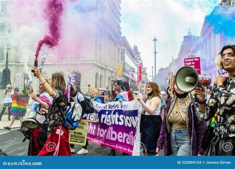 Londres Ingland De Julho De Manifestantes Na Marcha Do