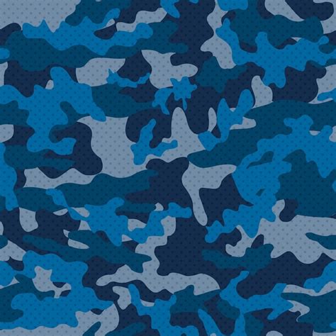 Premium Vector Camouflage Vector Blue Seamless Pattern