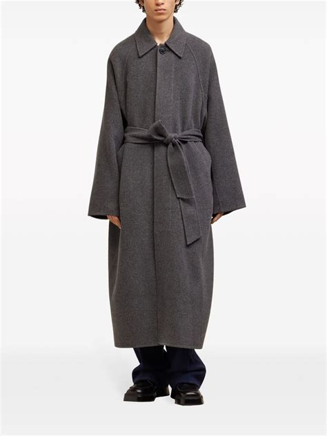 Ami Paris Belted Wool Blend Coat Farfetch