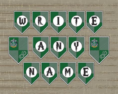 Slytherin Printable Birthday Banner Harry Potter Slytherin