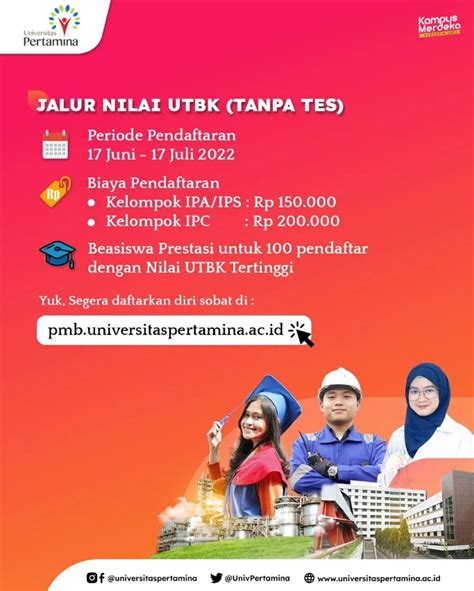 Beasiswa Prestasi Universitas Universitas Pertamina Jalur