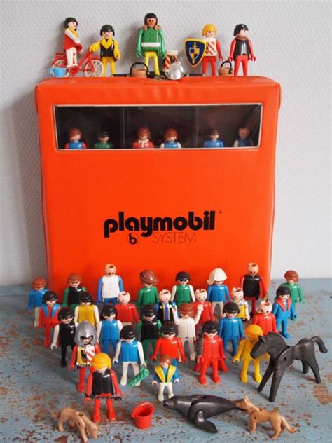 Vintage Lot Of 1970s Geobra Playmobil Figures In The Original Rare