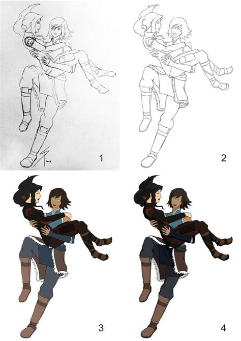 Korra And Asami Wip By Charmingice On Deviantart