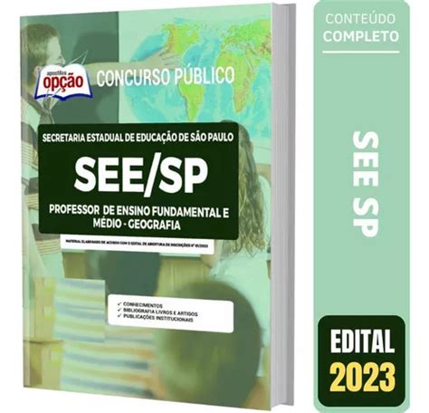 Apostila See Sp Professor Fundamental E Médio Geografia Frete grátis