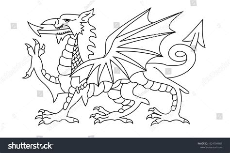 welsh dragon outline royalty  images stock  pictures