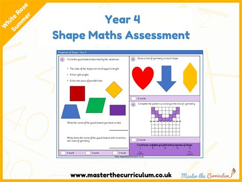 Year 4 Shape Maths Assessment Master The Curriculum