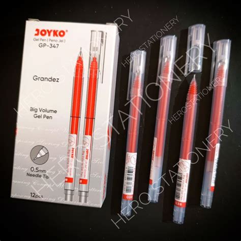 Jual Pen Gel Joyko Big Volume Grandez 0 5 Mm GP 347 Merah 12 Unit Di