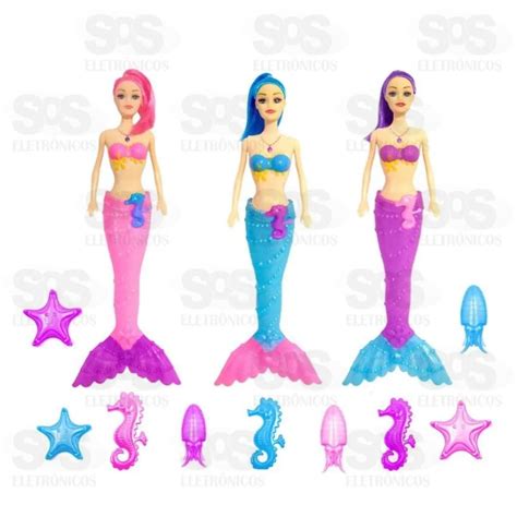 Boneca Sereia Princesa Led Toy King Tk