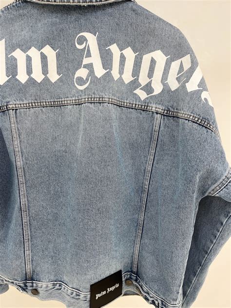 Men Clothing Jackets Palm Angels Logo Denim Jacket The Real