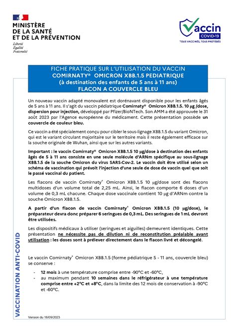 Fiche Pratique Pr Sentation Et Utilisation Du Vaccin Comirnaty Ans